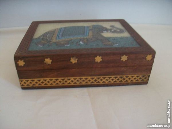 Coffret \u0026agrave; bijoux vintage bois pierres pr\u0026eacute;cieuses Meubles