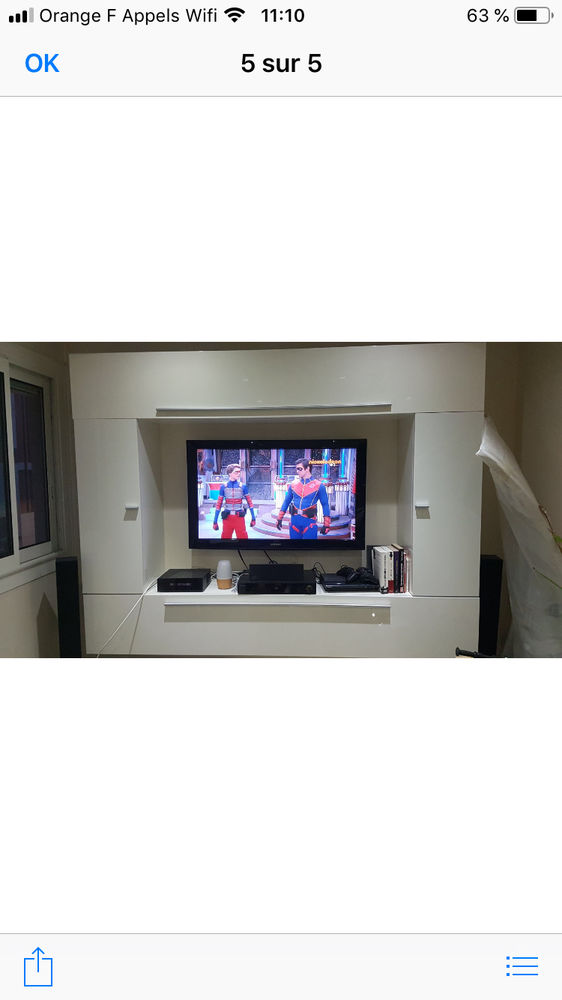 Meuble t�l� blanc laqu� 0 Nice (06)