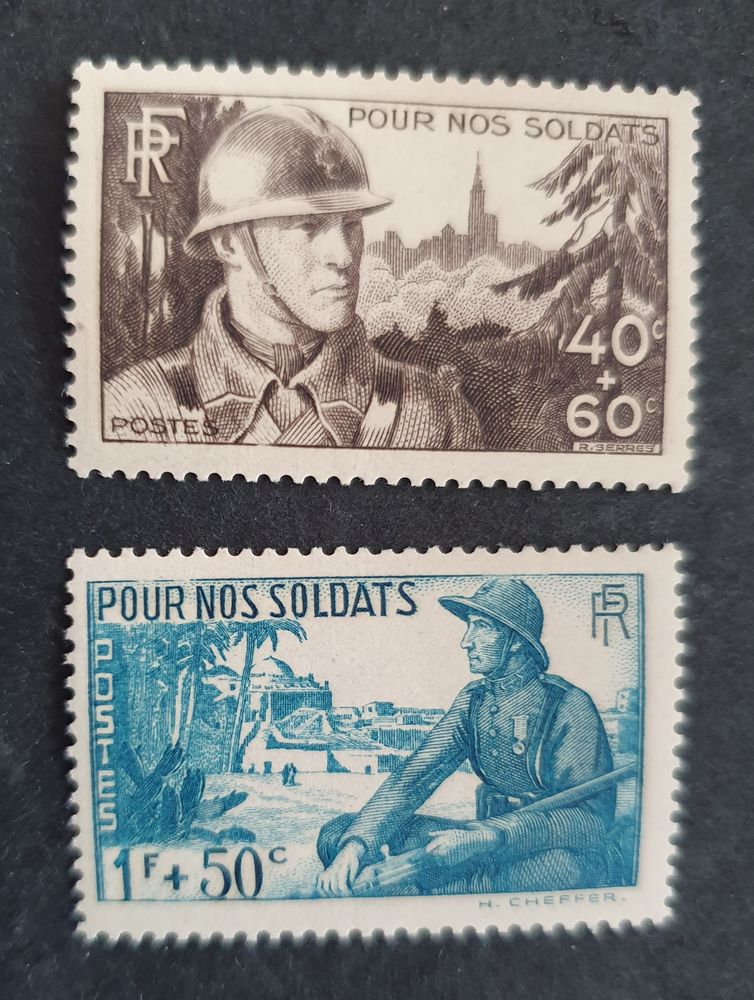 Timbres France 451 et 452 neufs 2 Jou�-l�s-Tours (37)