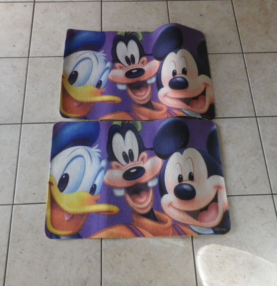 2 PETITS TAPIS DONALD DINGO MICKEY 76 cm x 45 cm 10 Bubry (56)