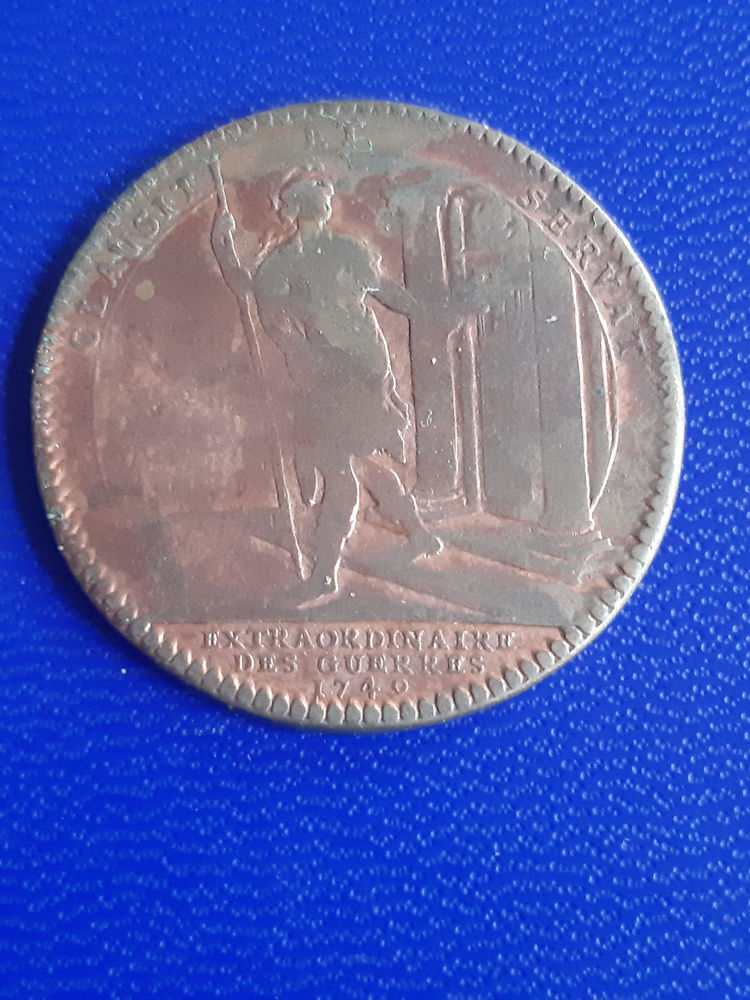 1749 jeton Louis XV temple Janus Feu 835/6 16 Prats-de-Mollo-la-Preste (66)