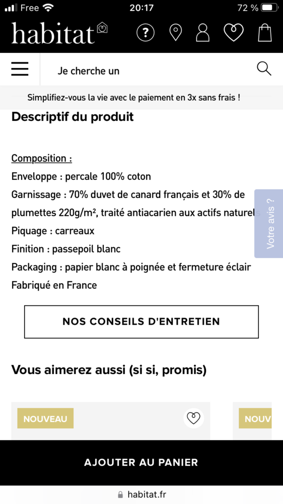 Couette en plumes 120 Ch�tenoy-le-Royal (71)