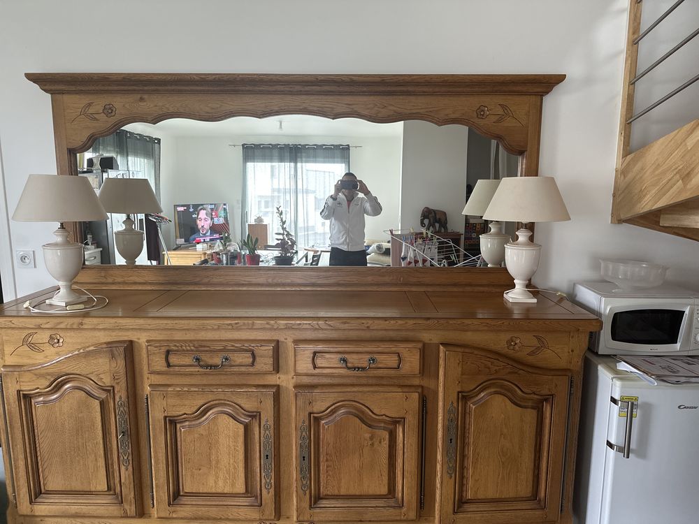 Buffet en ch�ne massif avec miroir 400 Kervignac (56)