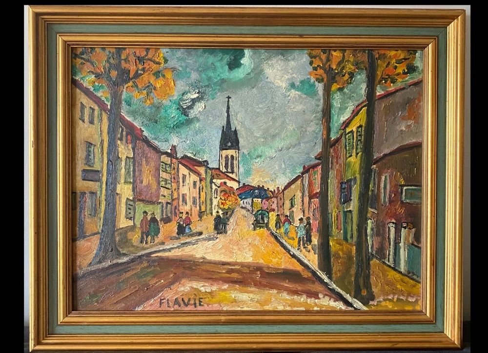 Tableau Sign� sur Panneau Bois 60X48 390 Sainte-Colombe (69)