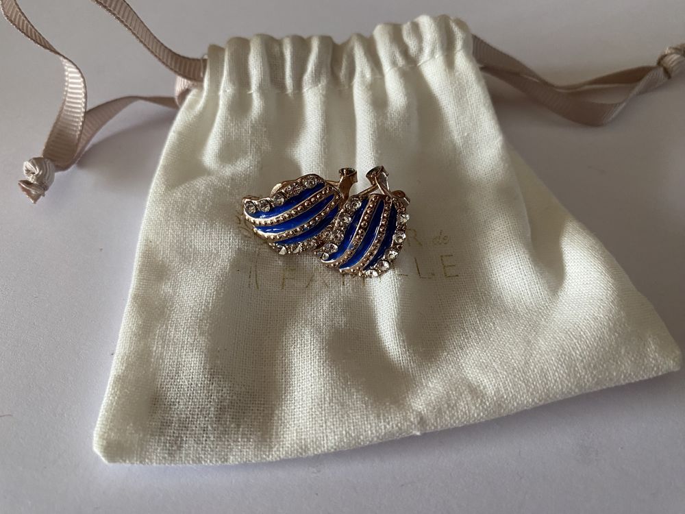 Boucles d'oreilles bleues et argent�es 10 Meudon La Foret (92)