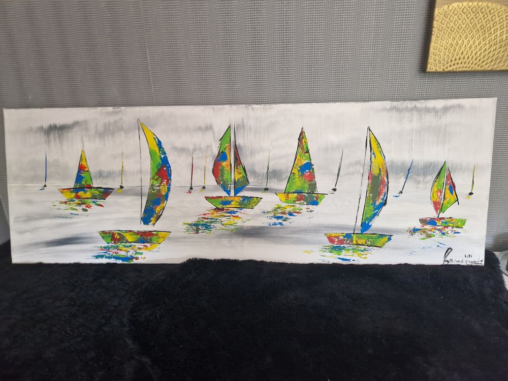  MARINE Tableau fr�gate multicolore panoramiques 120 x 40 cm 60 Fameck (57)