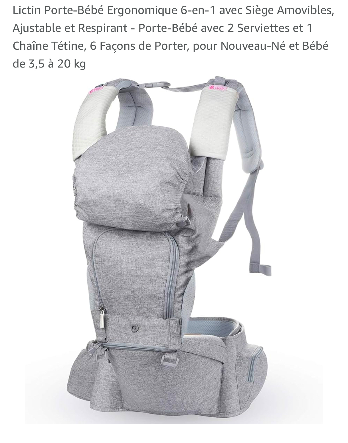 Porte-B�b� Ergonomique Multifonctionnel Gris 25 Saint-Mard (77)