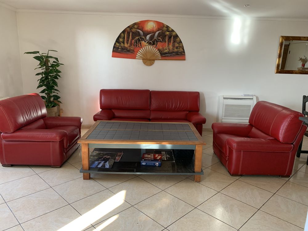 Canap� et 2 fauteuils en cuir 400 Denonville (28)