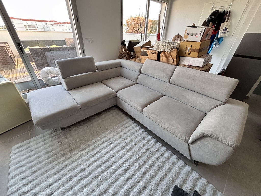 Canap� d'angle modulable gris clair 1000 Pibrac (31)