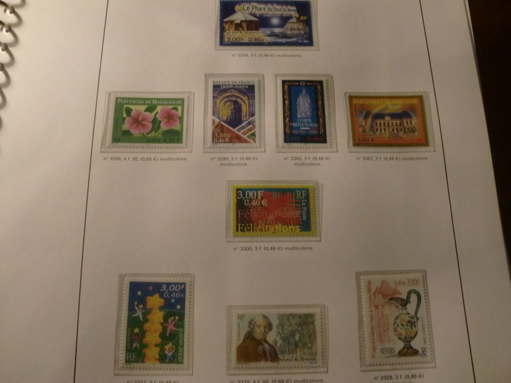 annee complete timbres poste france 2001 45 Tatinghem (62)