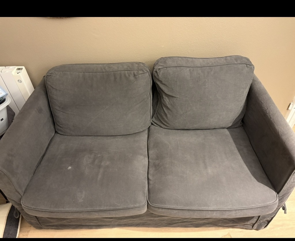 Canap� 2 places tissu gris 90 Moissy-Cramayel (77)