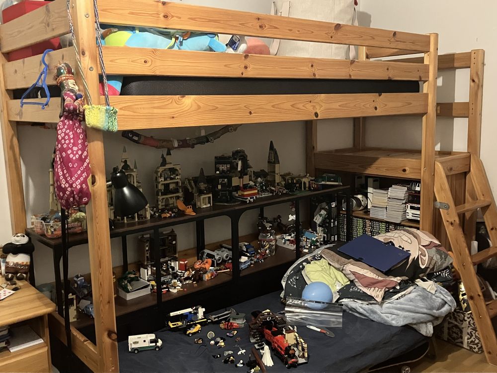 Lit  mezzanine enfant en pin massif 200 Caluire-et-Cuire (69)