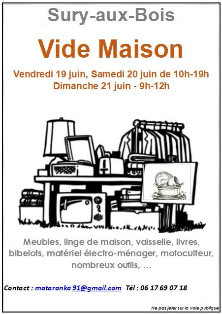 Vide-Maison &agrave; Sury-aux-bois- Loiret 
0 Sury-aux-Bois (45)